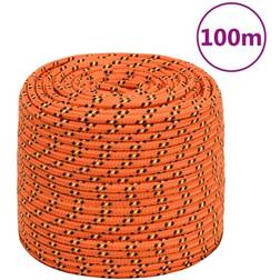 vidaXL Boat Rope Orange 10 mm 100 m Polypropylene