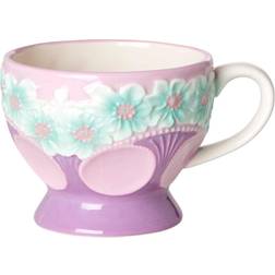 Rice Embossed Flower ceramic mug Cup