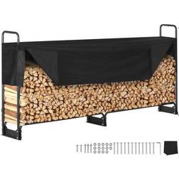 Vevor 8.5 ft outdoor firewood rack with cover firewood holder 102"x14.2"x46.1"