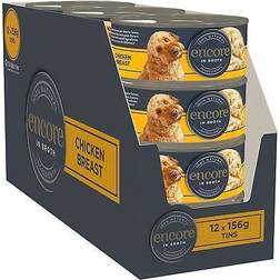 Encore 100% Natural Dog Food Tin 1x12x156g Chicken Breast with Rice, Pack