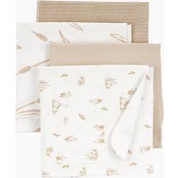 Carter's Baby Girls 4-Pack Duck Receiving Blankets OSZ Brown/Ivory