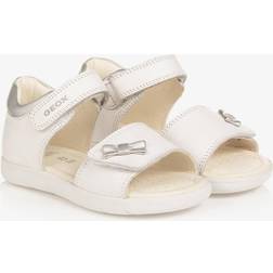 Geox Girls White Leather Sandals 25