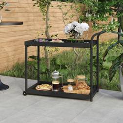 vidaXL Bar Cart Blac Poly Outdoor Side Table
