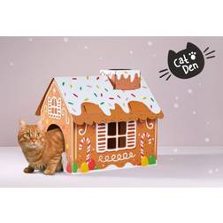 Puckator Cardboard Cat Den Playhouse Christmas Gingerbread House
