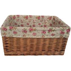 Double Steamed Garden Rose Lined Willow Storage Basket