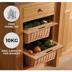 MonsterShop Pull Out Wicker Kitchen Baskets 500Mm
