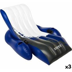 Intex Oppustelig Lænestol til Pool Floating Recliner Blå Hvid 180,3 x 66 x 134,6 cm 3 enheder
