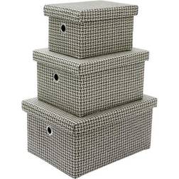 JVL Silva Rectangular Fabric Baskets with Lids Storage Box