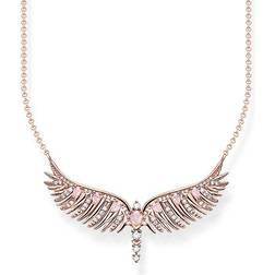 Thomas Sabo Sterling Silver Rose Gold Plated Pink Stones Phoenix Wing Necklace KE2167-323-9-L45V