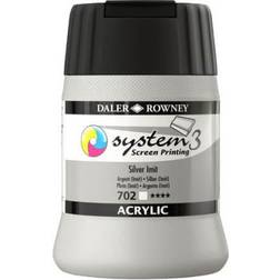 Daler Rowney System 3 Screen Printing Acrylic Silver Imit 250ml