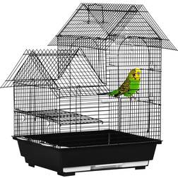 Pawhut Metal Bird Cage with Stand for Cockatiel Budgie