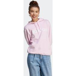 adidas Damen Essentials Linear Kapuzensweatshirt, Transparentes Pink/Weiß
