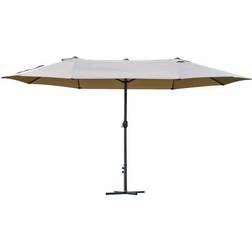 OutSunny Umbrella Canopy Double-side Crank Shelter 4.6M