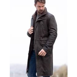 Lakeland Leather Mens Long Coat in Brown: