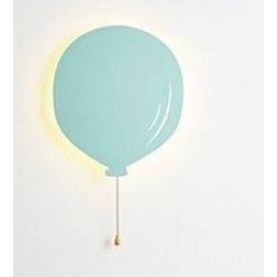 Lights4fun Metal Mint Green Balloon Light Battery White Night Wall Lamp