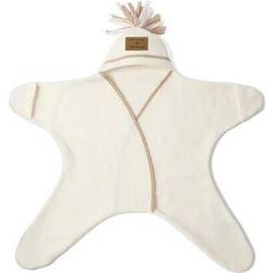 Clair De Lune Star Fleece Baby Wrap Blanket Cream Cream