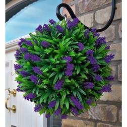 28cm Purple Lush Lavender Hanging Basket Flower Topiary Ball Artificial Plant
