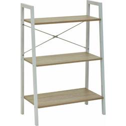 Premier Housewares Bradbury Three Tier Natural Veneer Ladder Book Shelf
