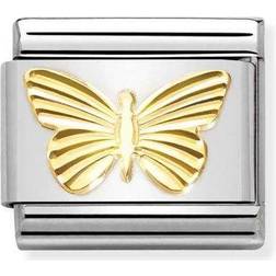 Nomination Classic Gold Butterfly with Etched Detail Charm