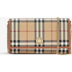 Burberry Check Chain Strap Wallet - Archive Beige