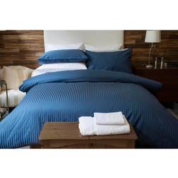 Belledorm Hotel Suite Satin Stripe 540 Thread Count Duvet Cover Blue