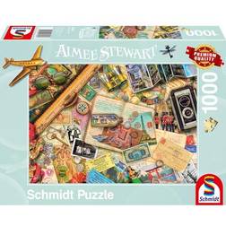 Schmidt Spiele 57581 Aimee Stewart, Aufgetischt Reise-Erinnerungen, 1000 Teile Puzzle, Normal