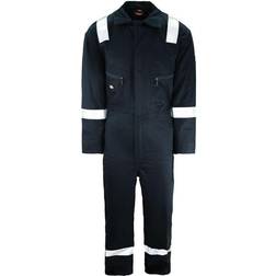 Dickies XL, Navy Blue Mens Hi-Vis Stripe Workwear Coverall