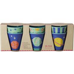 Rice 6 Pcs Small Melamine Kids Cups Galaxy Prints
