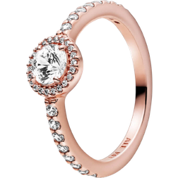 Pandora Classic Sparkle Halo Ring - Rose Gold/Transparent