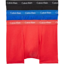 Calvin Klein Cotton Stretch Trunks 3-pack - Blue/Strawberry/Black