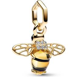 Pandora Sparkling Bee Dangle Charm - Gold/Black/Transparent