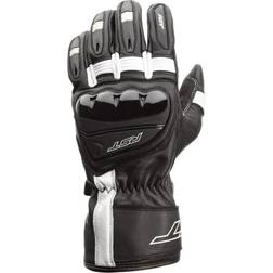 Rst 10, Black White Pilot Mens Motorbike Leather Gloves CE Approved Sports Motorcycle Glove