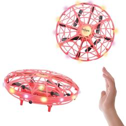 Lexibook Crosslander UFO, First Rechargeable Lighted Drone with Gesture Control for Children, up to 5km/h, Motion Sensor, Altitude Maintenance, Light Effects, Indoor or Outdoor, Red, UFO01