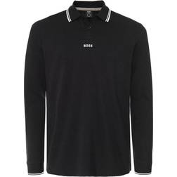 HUGO BOSS PChup Long Sleeve Polo Shirt - Black
