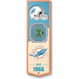YouTheFan Miami Dolphins 6'' x 19'' 3D StadiumView Banner