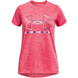 Under Armour Girls Big Logo Twist T-Shirt - Pink