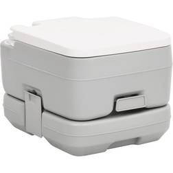 vidaXL Camping-toilette Tragbar Grau Und Weiß 10 10 L Hdpe