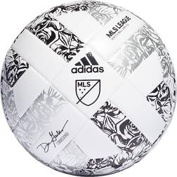 adidas MLS League NFHS Soccer Ball - White/Silver Metallic/Black