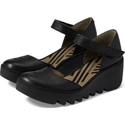 Fly London Ladies Wedge Sandals Black: