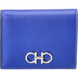 Ferragamo Gancini Leather Card Case - blue - One