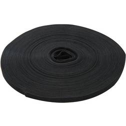 Loops 10mm x 25m black hook & self wrapping tape cable tidy management grip wrap