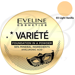 Eveline Cosmetics variete natural ingredients mineral foundation powder 03 light vanilla