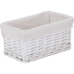Small White Wicker Lined Basket
