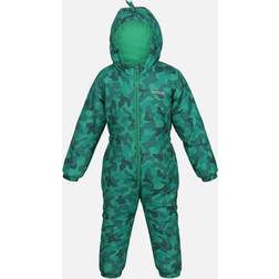 Regatta Childrens/Kids Penrose Camo Puddle Suit Green/Jellybean Green