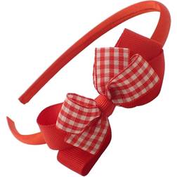 1cm gingham alice band with bow, girls bow headbands for school