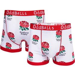 England Rugby Oddballs Mens Boxer Shorts White