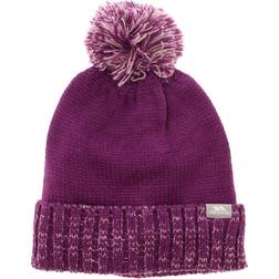 Trespass Kids Bobble Hat Knitted Fleece Lined Nefti - Purple