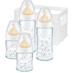 Nuk First Choice Plus Glasflaschen Set mit Temperature Control und Latex-Trinksaugern