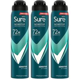 Sure Men Anti-Perspirant 72H Nonstop Protection Sensitive Deodorant 250ml, 3
