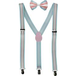 CTM striped trans pride bow tie and suspender set